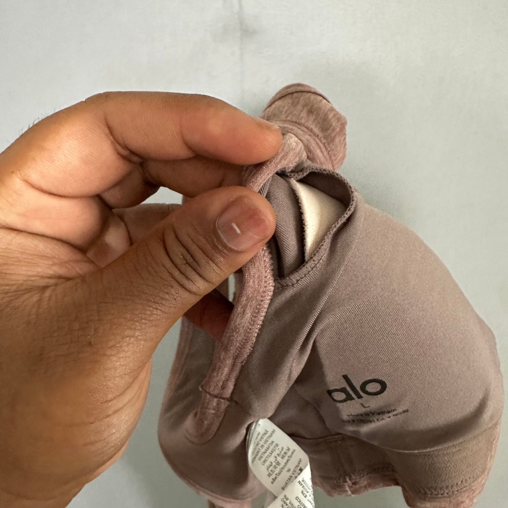 Alo Yoga Alosoft Heathered Mauve Sports Bra and Leggings Set Large - Picture 9 of 15